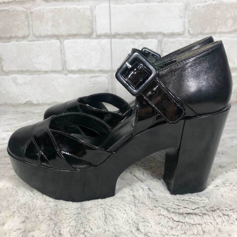 Platform Retro Round To Ankle Strap Acrylic Heels - image 4